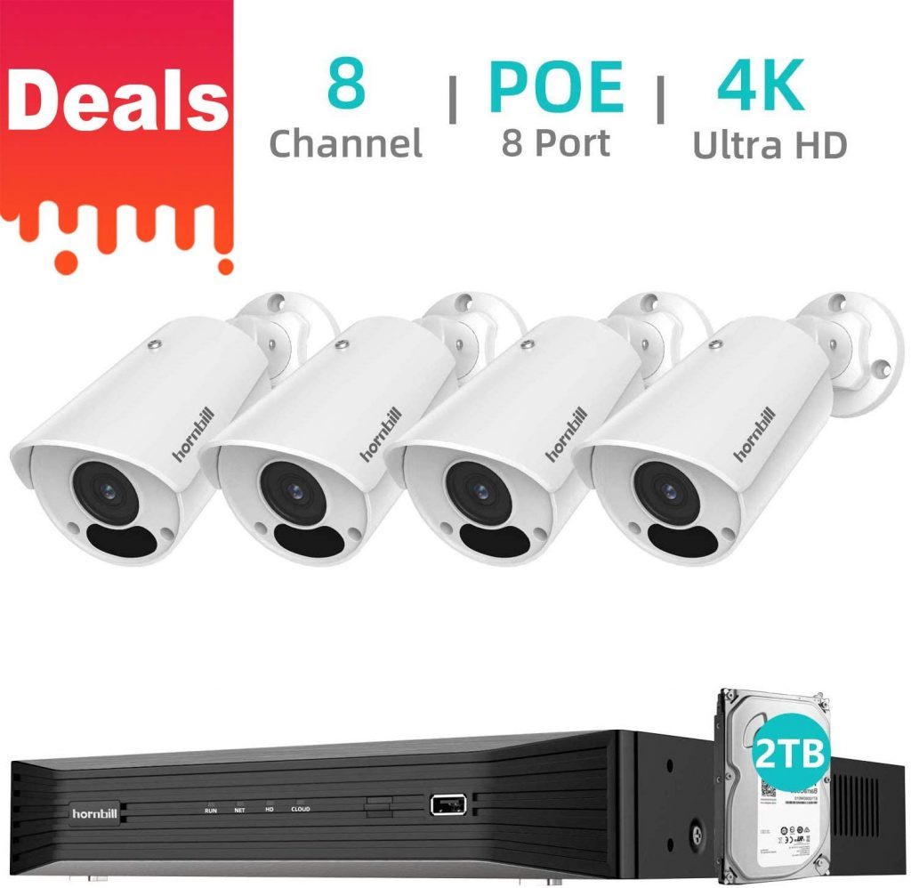 4K PoE Security Camera System, Hornbill 8 Channel 8MP Security Camera System