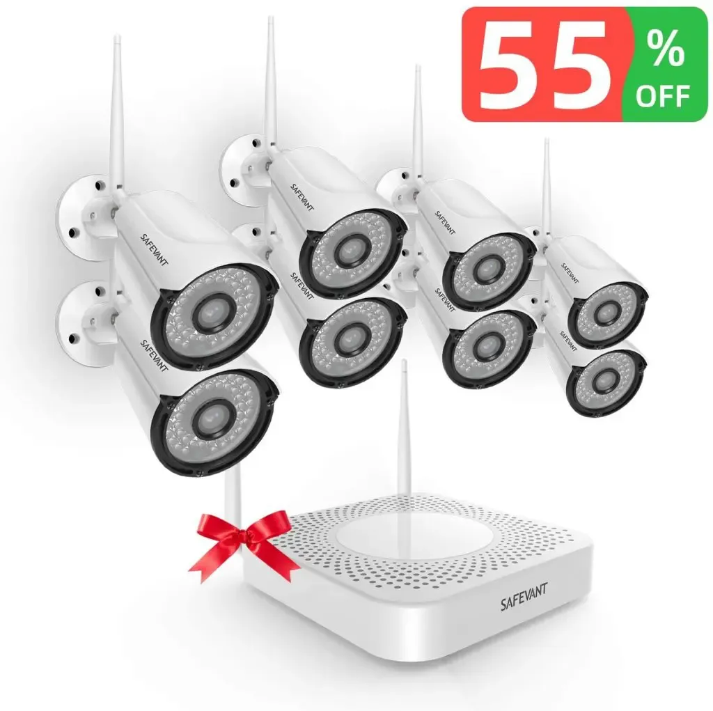 SAFEVANT 8 Channel Home NVR Systems 8pcs 1.3MP Indoor Outdoor Cameras