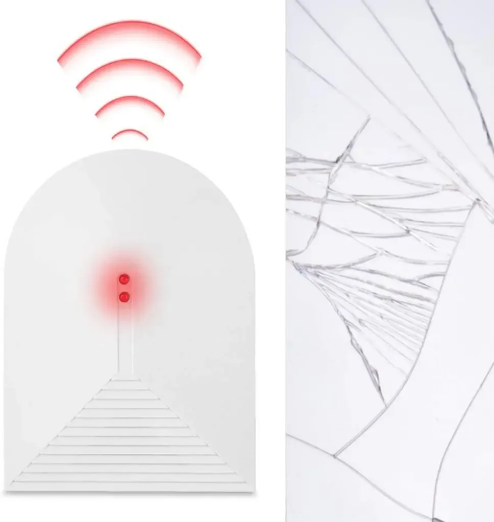 Wireless Glass Break Detector -433MHz Crystal Broken Glass Alarm Sensor by Sonew