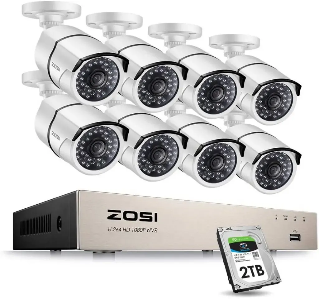 ZOSI 8CH 1080P Security Camera System with NVR Recorder